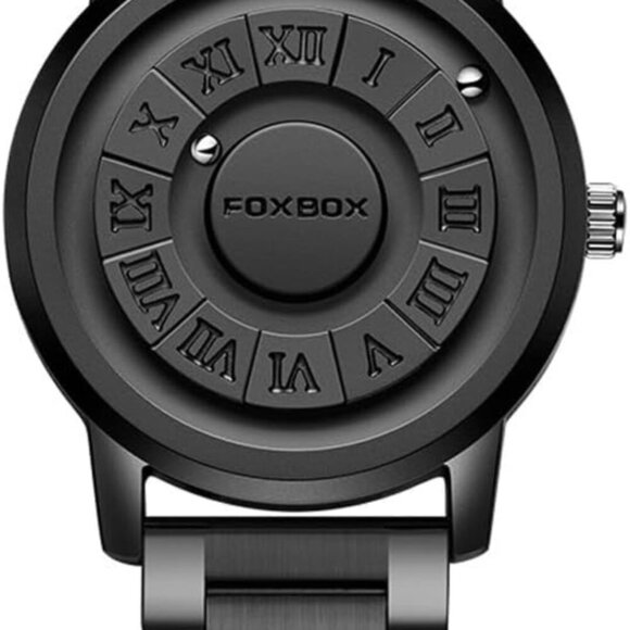 Futuristic Unisex Quartz Watch with Leather Strap & Magnetic Levitation Features - Picture 1 of 9